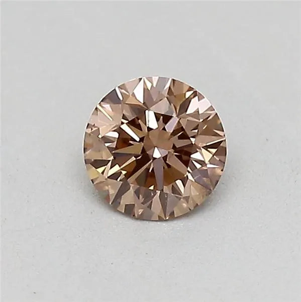 0.22ct Round Lab Grown Diamond (Colour Fancy Brown, Clarity VS2, Cut EX, IGI Certified)