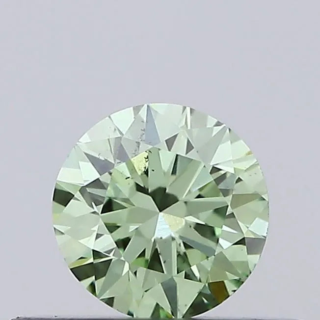 0.22ct Round Lab Grown Diamond (Colour Fancy Vivid Green, Clarity VS2, Cut VG, IGI Certified)