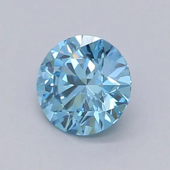0.24ct Round Lab Grown Diamond (Colour Fancy Vivid Blue, Clarity VVS2, Cut ID, IGI Certified)