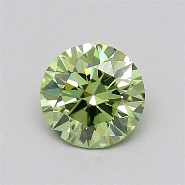 0.27ct Round Lab Grown Diamond (Colour Fancy Vivid Green, Clarity VVS2, Cut ID, IGI Certified)