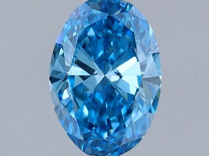 0.28ct Oval Lab Grown Diamond (Colour Fancy Vivid Blue, Clarity VS2, IGI Certified)