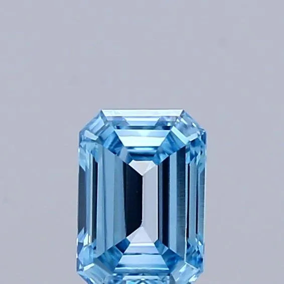 0.31ct Emerald Lab Grown Diamond (Colour Fancy Vivid Blue, Clarity VVS2, IGI Certified)