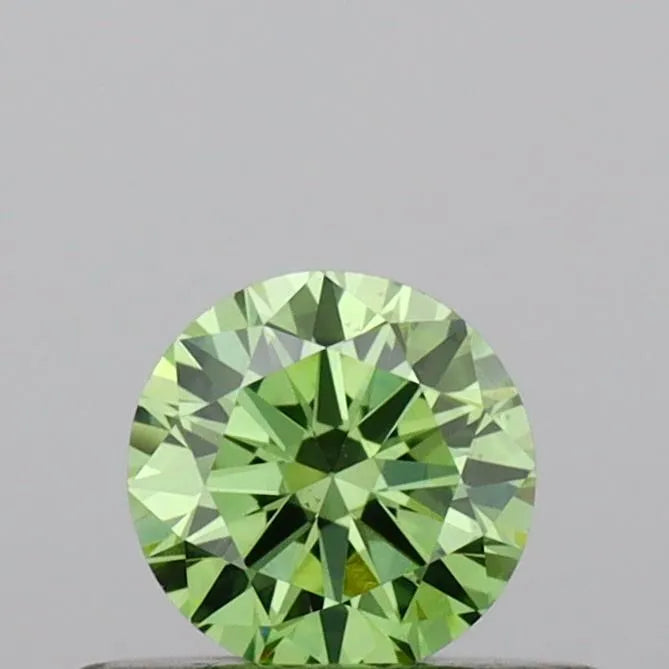 0.32ct Round Lab Grown Diamond (Colour Fancy Vivid Green, Clarity VS1, Cut EX, IGI Certified)