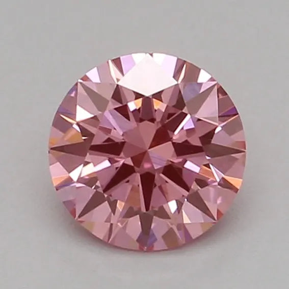 0.32ct Round Lab Grown Diamond (Colour Fancy Vivid Pink, Clarity VVS2, Cut EX, IGI Certified)