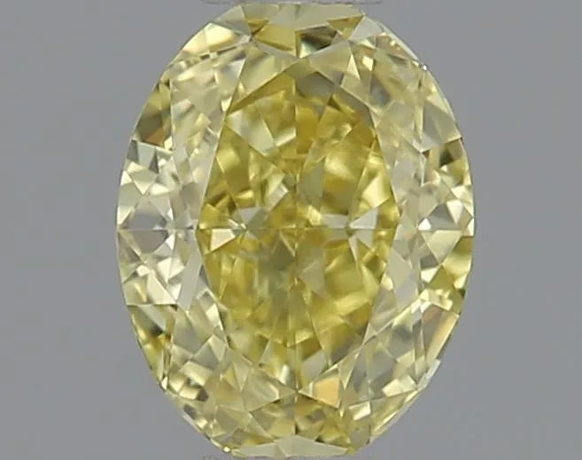 0.35ct Oval Natural Diamond (Colour Fancy Intense Yellow, Clarity VS1, Cut EX, GIA Certified)