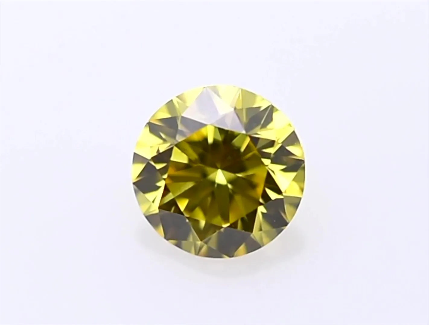 0.37ct Round Natural Diamond (Colour Fancy Vivid Yellow, Clarity SI1, Cut EX, GIA Certified)