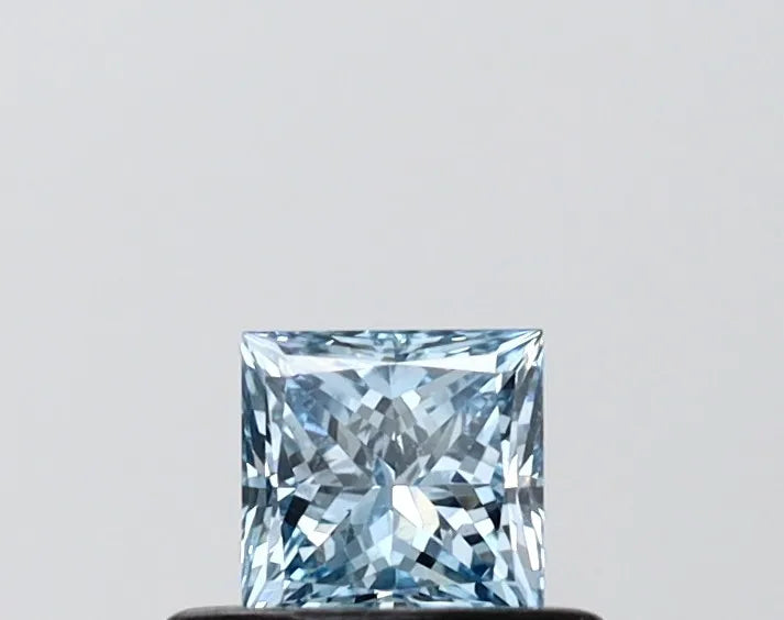 0.39ct Princess Lab Grown Diamond (Colour Fancy Vivid Blue, Clarity VS1, IGI Certified)