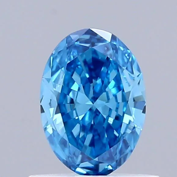 0.40ct Oval Lab Grown Diamond (Colour Fancy Vivid Blue, Clarity VVS2, IGI Certified)