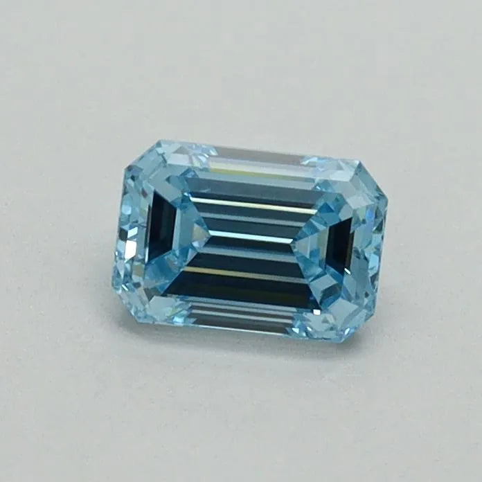 0.43ct Emerald Lab Grown Diamond (Colour Fancy Vivid Blue, Clarity VS1, IGI Certified)
