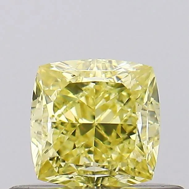0.50ct Cushion brilliant Natural Diamond (Colour Fancy Intense Yellow, Clarity VS2, GIA Certified)