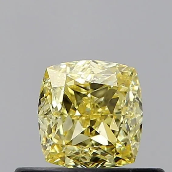 0.50ct Cushion brilliant Natural Diamond (Colour Fancy Intense Yellow, Clarity VVS2, GIA Certified)