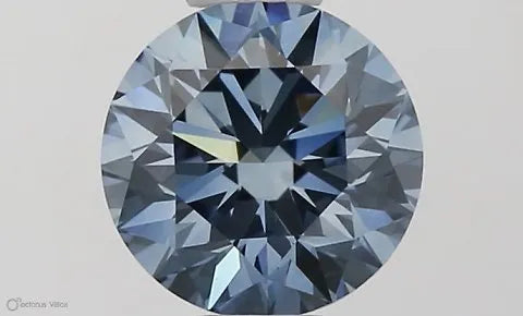0.51ct Round Lab Grown Diamond (Colour Fancy Vivid Blue, Clarity VVS1, Cut EX, IGI Certified)