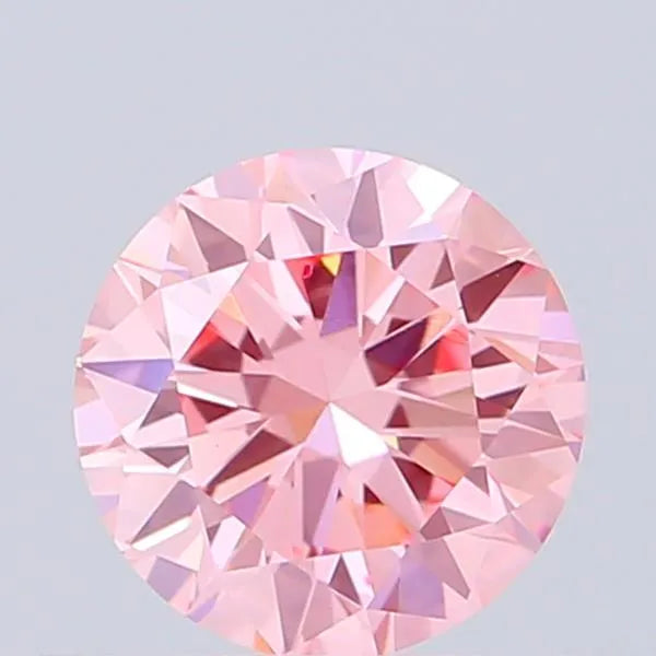 0.51ct Round Lab Grown Diamond (Colour Fancy Vivid Pink, Clarity VVS2, Cut EX, IGI Certified)