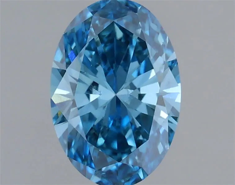 0.52ct Oval Lab Grown Diamond (Colour Fancy Vivid Blue, Clarity VS2, IGI Certified)