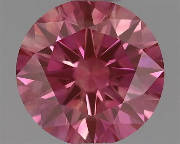 0.53ct Round Lab Grown Diamond (Colour Fancy Vivid Pink, Clarity VVS2, Cut EX, IGI Certified)