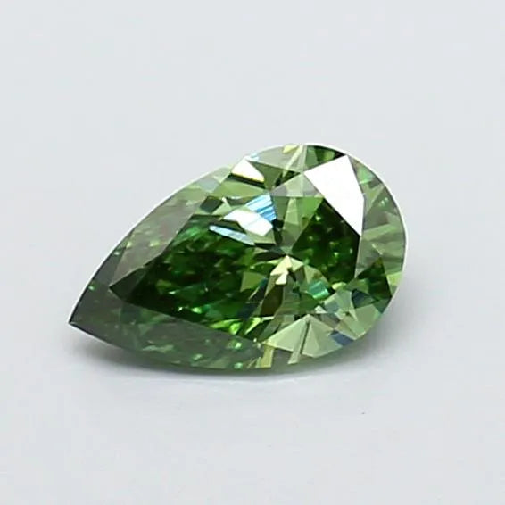 0.54ct Pear Lab Grown Diamond (Colour Fancy Vivid Green, Clarity VS1, IGI Certified)