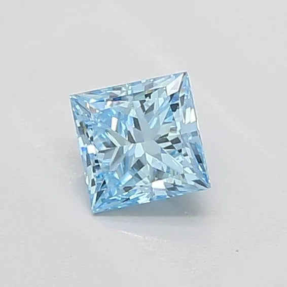 0.63ct Princess Lab Grown Diamond (Colour Fancy Vivid Blue, Clarity VVS2, IGI Certified)