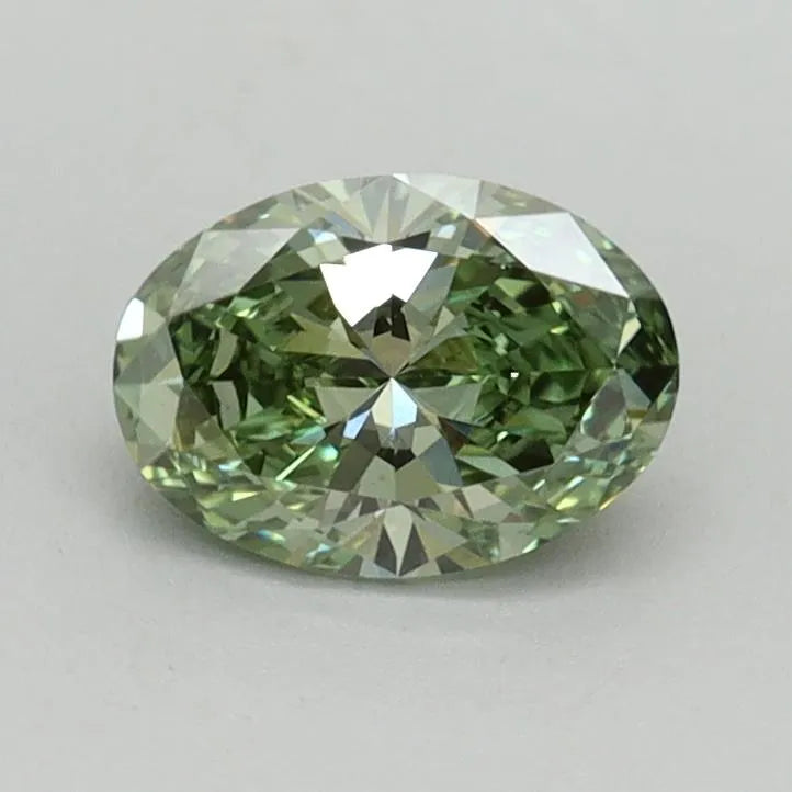 0.64ct Oval Lab Grown Diamond (Colour Fancy Vivid Green, Clarity VS1, IGI Certified)