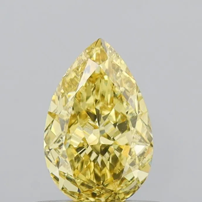 0.65ct Pear Lab Grown Diamond (Colour Fancy Vivid Yellow, Clarity VVS2, IGI Certified)