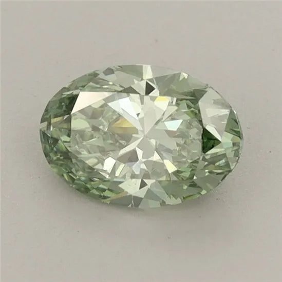 0.73ct Oval Lab Grown Diamond (Colour Fancy Vivid Green, Clarity VS1, IGI Certified)