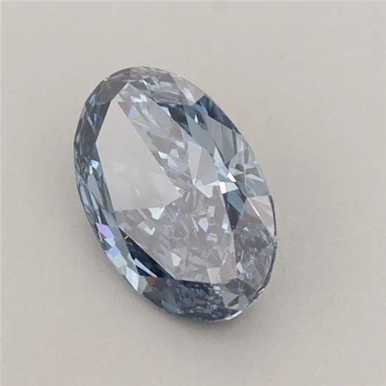 0.78ct Oval Lab Grown Diamond (Colour Fancy Vivid Blue, Clarity VS1, IGI Certified)