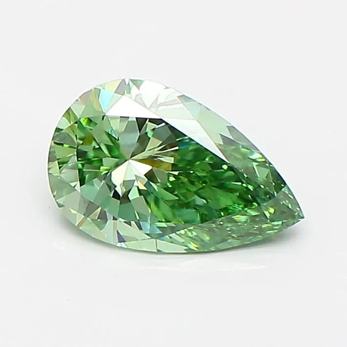 0.79ct Pear Lab Grown Diamond (Colour Fancy Vivid Green, Clarity VVS1, IGI Certified)