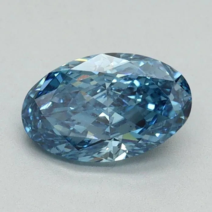 0.80ct Oval Lab Grown Diamond (Colour Fancy Vivid Blue, Clarity VS1, IGI Certified)