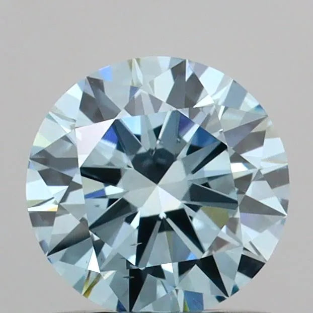 0.90ct Round Lab Grown Diamond (Colour Fancy Vivid Blue, Clarity VS2, Cut EX, IGI Certified)