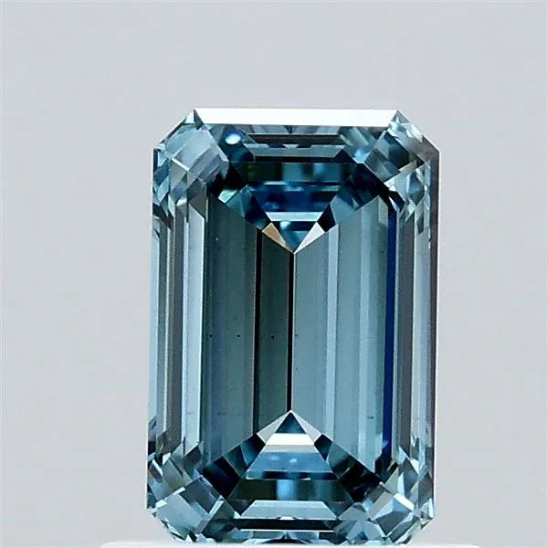 0.92ct Emerald Lab Grown Diamond (Colour Fancy Vivid Blue, Clarity VS1, IGI Certified)