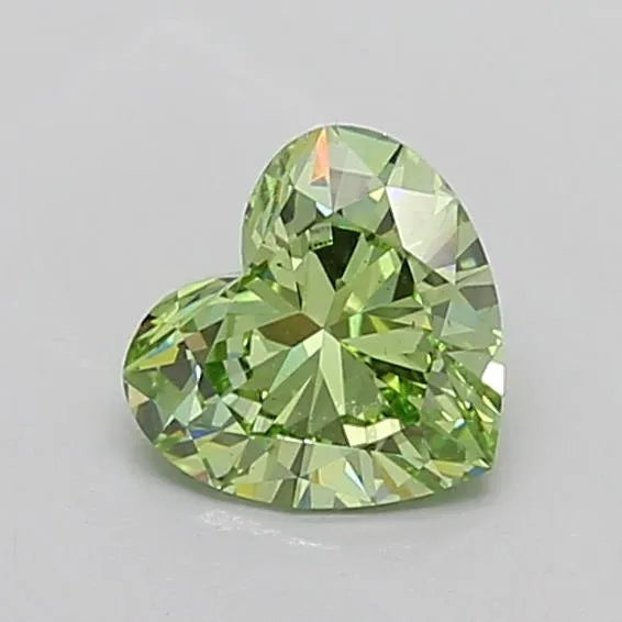 0.93ct Heart Lab Grown Diamond (Colour Fancy Vivid Green, Clarity VS2, IGI Certified)