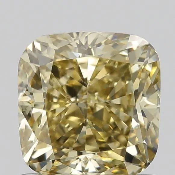 0.95ct Cushion modified Lab Grown Diamond (Colour Fancy Yellow, Clarity VVS2, IGI Certified)