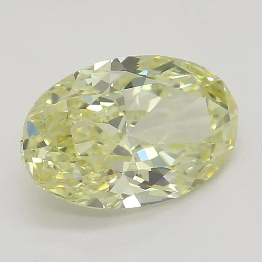 1.00ct Oval Natural Diamond (Colour Fancy Light Yellow, Clarity VS2, GIA Certified)
