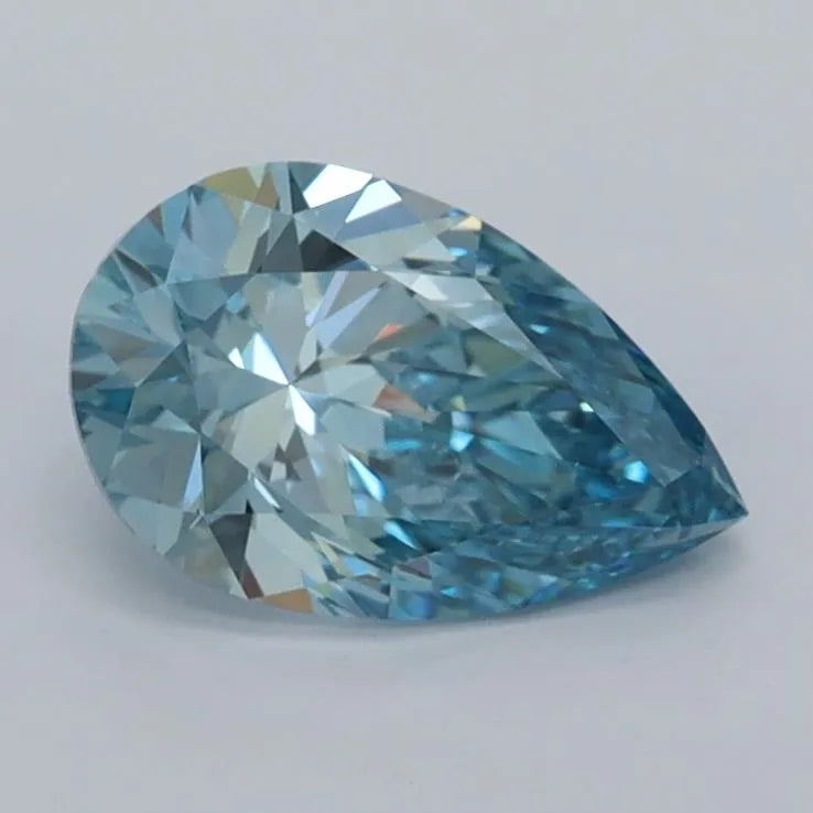 1.00ct Pear Lab Grown Diamond (Colour Fancy Vivid Blue, Clarity VVS2, IGI Certified)