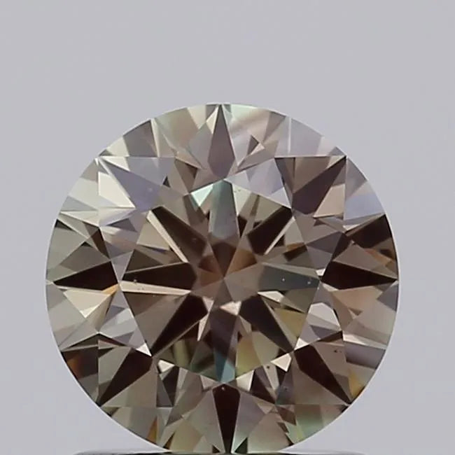 1.00ct Round Lab Grown Diamond (Colour Fancy Gray Green, Clarity VS2, Cut EX, IGI Certified)