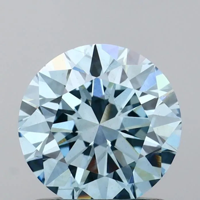 1.00ct Round Lab Grown Diamond (Colour Fancy Vivid Blue, Clarity VS1, Cut EX, IGI Certified)