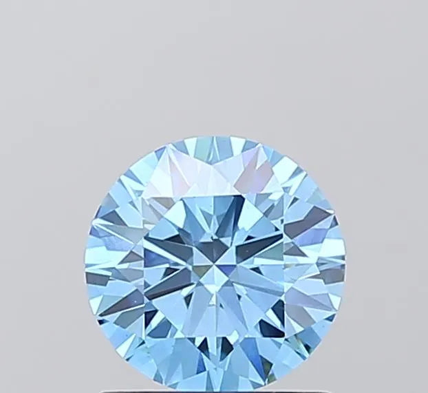 1.00ct Round Lab Grown Diamond (Colour Fancy Vivid Blue, Clarity VS1, Cut ID, IGI Certified)