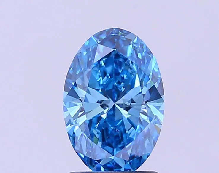 1.01ct Oval Lab Grown Diamond (Colour Fancy Vivid Blue, Clarity VVS2, IGI Certified)
