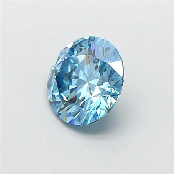 1.01ct Round Lab Grown Diamond (Colour Fancy Vivid Blue, Clarity VS1, Cut EX, IGI Certified)