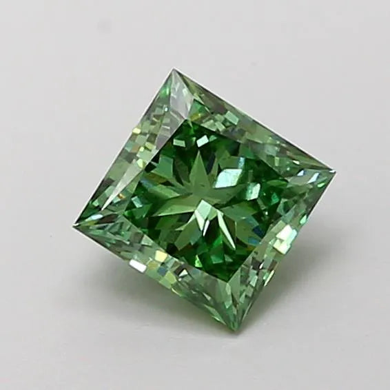1.02ct Princess Lab Grown Diamond (Colour Fancy Vivid Green, Clarity VS1, IGI Certified)