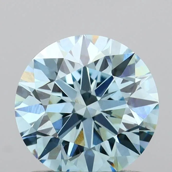 1.02ct Round Lab Grown Diamond (Colour Fancy Vivid Blue, Clarity VVS2, Cut ID, IGI Certified)