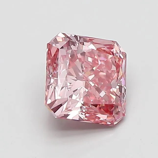 1.02ct Square radiant Lab Grown Diamond (Colour Fancy Vivid Pink, Clarity VVS2, IGI Certified)