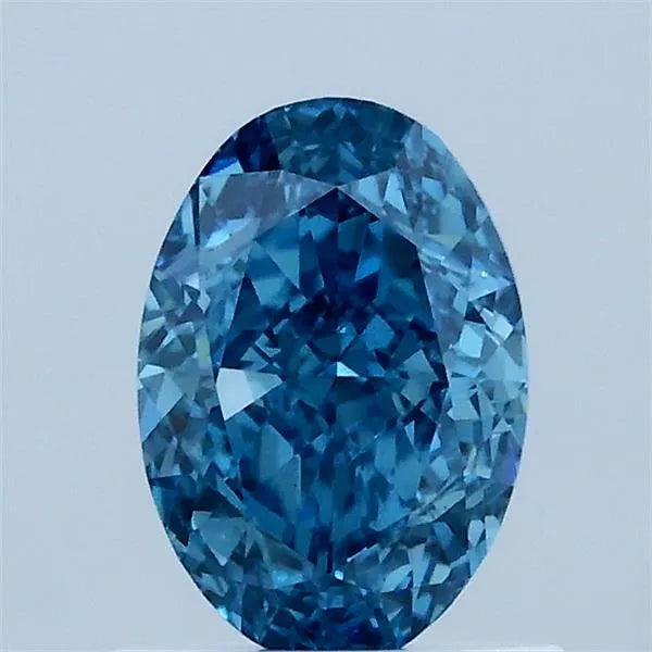 1.03ct Oval Lab Grown Diamond (Colour Fancy Vivid Blue, Clarity VS2, IGI Certified)