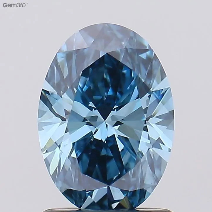1.03ct Oval Lab Grown Diamond (Colour Fancy Vivid Blue, Clarity VS2, IGI Certified)