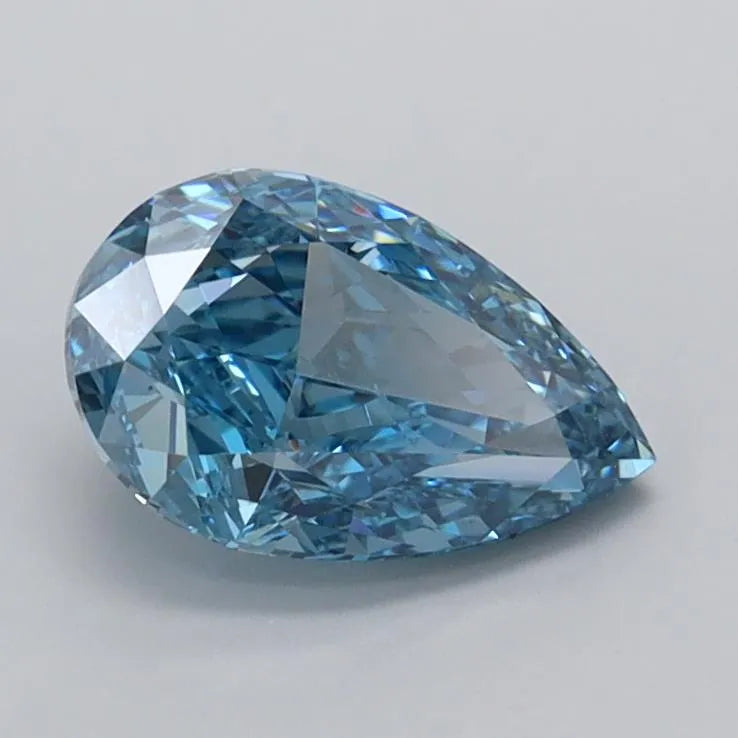 1.03ct Pear Lab Grown Diamond (Colour Fancy Vivid Blue, Clarity VVS2, IGI Certified)