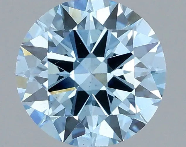 1.03ct Round Lab Grown Diamond (Colour Fancy Vivid Blue, Clarity VS2, Cut EX, IGI Certified)