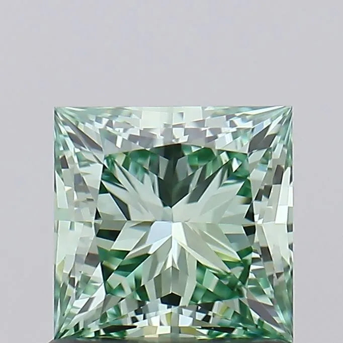 1.06ct Princess Lab Grown Diamond (Colour Fancy Vivid Green, Clarity FL, IGI Certified)