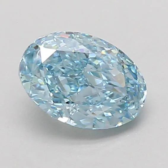 1.08ct Oval Lab Grown Diamond (Colour Fancy Vivid Blue, Clarity VS1, IGI Certified)