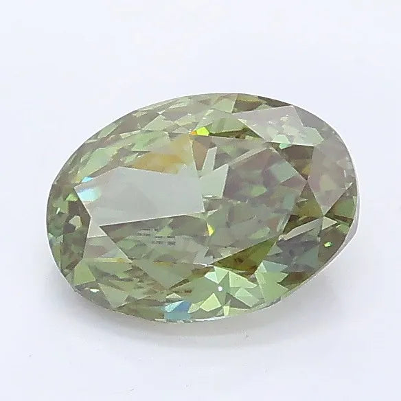 1.08ct Oval Lab Grown Diamond (Colour Fancy Vivid Green, Clarity VS1, IGI Certified)