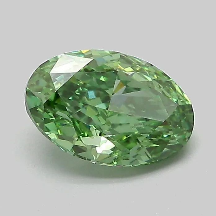 1.08ct Oval Lab Grown Diamond (Colour Fancy Vivid Green, Clarity VVS2, IGI Certified)