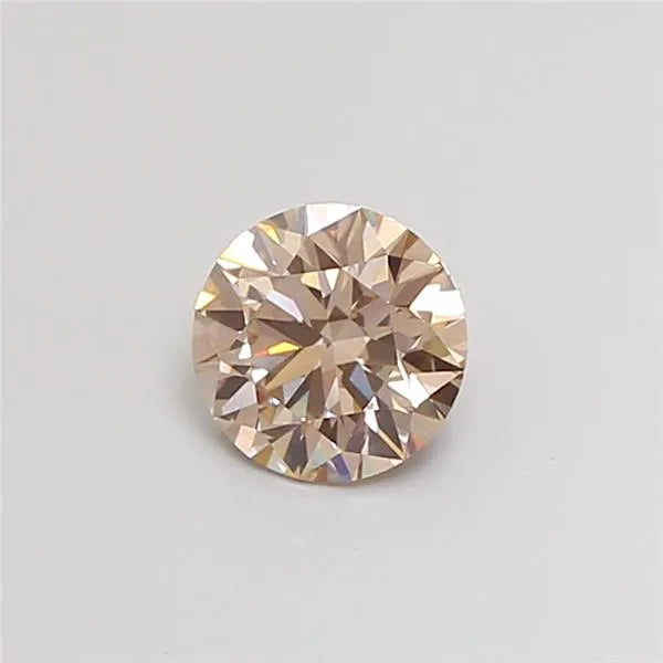 1.08ct Round Lab Grown Diamond (Colour Fancy Light Brown, Clarity VVS2, Cut ID, IGI Certified)